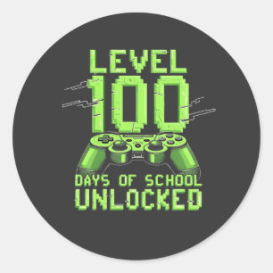Sticker Rond Niveau 100e Jours de l'école de jeu déverrouillé