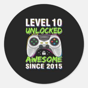 Sticker Rond Niveau 10 Débloqué Incroyable Depuis les 10 ans 20