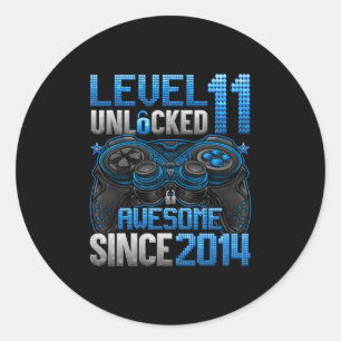 Sticker Rond Niveau 11 Débloqué Cadeaux Garçons 11 Ans 11e Anni