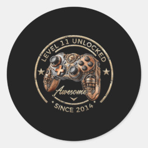 Sticker Rond Niveau 11 Débloqué Incroyable Depuis 2014 11e Anni