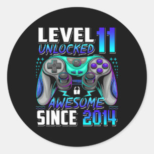 Sticker Rond Niveau 11 Débloqué Incroyable Depuis Anniversaire