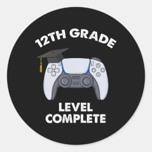 Sticker Rond Niveau 12e année Complet Graduation Gamer Boys Sc