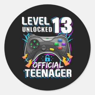 Sticker Rond Niveau 13 Débloqué Jeu Vidéo Officiel Adolescent 1