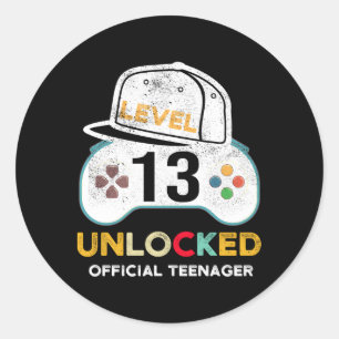 Sticker Rond Niveau 13 Déverrouillé Officiel Nager 13E Gamer