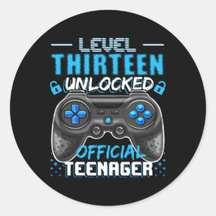 Sticker Rond Niveau 13 Jeux vidéo officiels non bloqués 13t