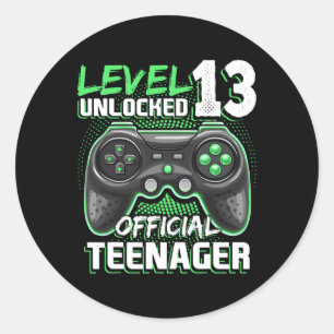 Sticker Rond Niveau 13 Jeux vidéo officiels non bloqués 13t