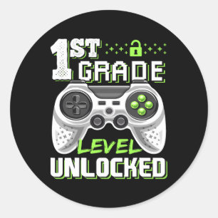 Sticker Rond Niveau 1ère année débloqué jeu vidéo retour à l'éc