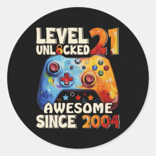 Sticker Rond Niveau 21 débloqué Incroyable depuis le 21e annive
