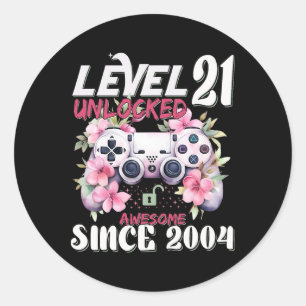 Sticker Rond Niveau 21 débloqué Incroyable depuis le 21e annive