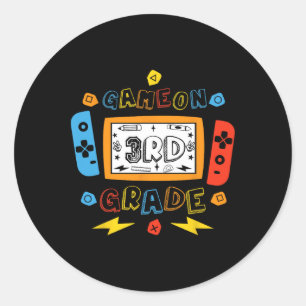Sticker Rond Niveau 3e année débloqué Jeu sur la rentrée en 3e