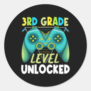Sticker Rond Niveau 3e année déverrouillé Premier jour Retour à
