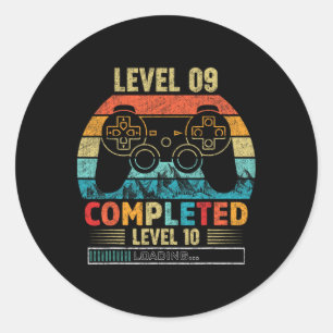 Sticker Rond Niveau 9 Terminé Niveau 10 Chargement Vidéo 9e Ann