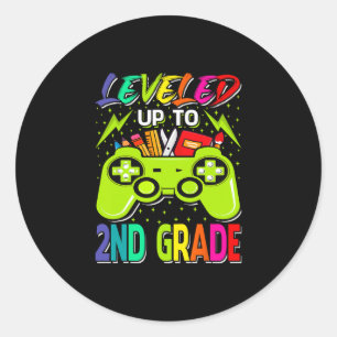 Sticker Rond Niveau atteint : joueur de 2e année Élève rentrée
