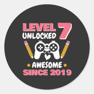 Sticker Rond Niveau d'anniversaire de joueur 7 débloqué depuis
