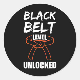 Sticker Rond Niveau de ceinture noire déverrouillé 1