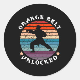Sticker Rond Niveau de ceinture orange Déverrouillé Réussite Ka