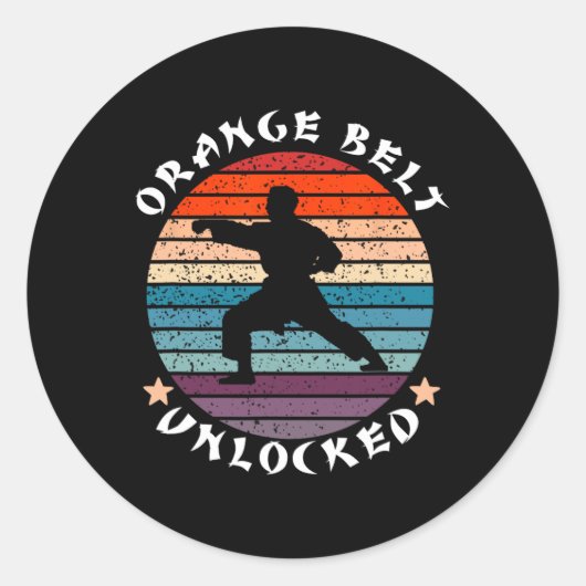 Sticker Rond Niveau de ceinture orange Déverrouillé Réussite Ka (Devant)