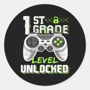 Sticker Rond Niveau De Classe Joueur Déverrouillé Premier Jour