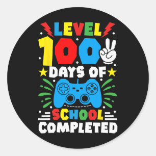 Sticker Rond Niveau De Contrôleur De Jeu 100 Jours D'École Term