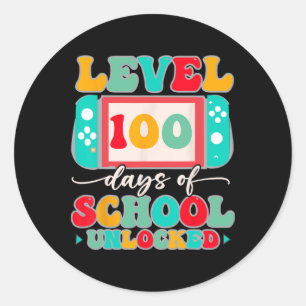 Sticker Rond Niveau De Contrôleur De Jeu 100 Jours D'École Term