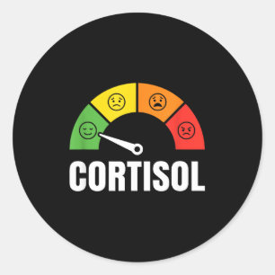 Sticker Rond Niveau de cortisol bas indicateur d'humeur calme m