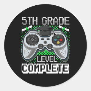 Sticker Rond Niveau de grade Gamer complet 5e grade Gi