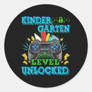Sticker Rond Niveau de jardin d'enfants Jeu vidéo déverrouillé 