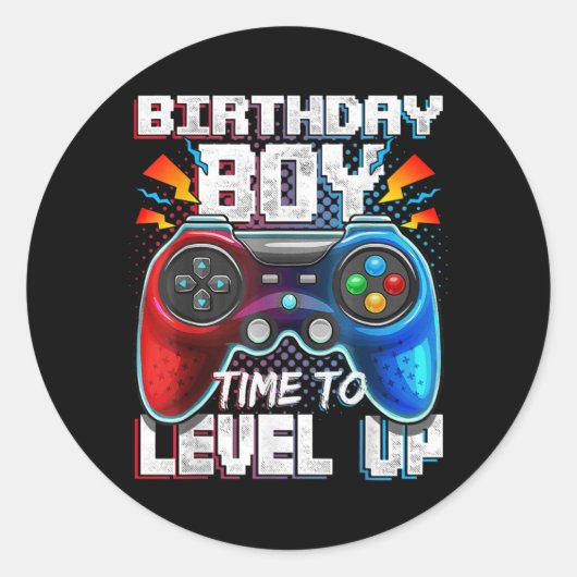 Sticker Rond Niveau de jeu vidéo Game Birthday (Devant)