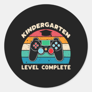 Sticker Rond Niveau de la maternelle Gamer Garçon Garçon Kinder