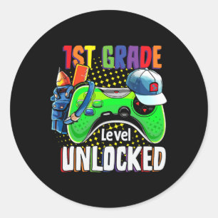Sticker Rond Niveau De Première Année Déverrouillé Retour À L'É