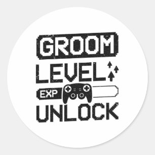Sticker Rond Niveau du marié débloque l'enterrement de vie de g
