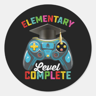 Sticker Rond Niveau élémentaire Complet Graduation Jeu Gamer