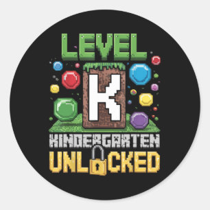Sticker Rond Niveau Maternelle Débloqué Jeu Vidéo Drôle Dos