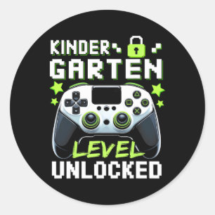 Sticker Rond Niveau Maternelle Débloqué Joueur Vidéo Retour à l