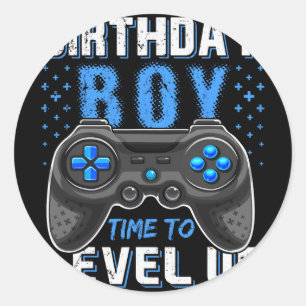 Sticker Rond Niveau supérieur garçon d'anniversaire joueur - Cl