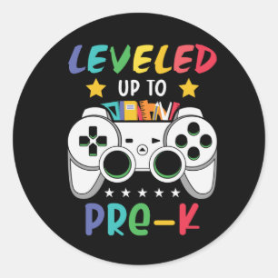 Sticker Rond Niveau Supérieur Pour Le Préscolaire Gamer Cadeau