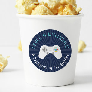 Sticker Rond Niveau supérieur Thème Gamer Personnalisé Annive