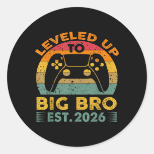 Sticker Rond Niveau vintage Jusqu'À Big Bro 2026 Promu À Bi