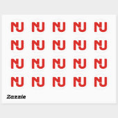 Sticker Rond NJ Graphic (rouge) (Feuille)
