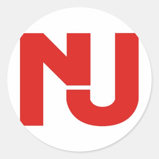 Sticker Rond NJ Graphic (rouge) (Devant)
