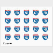 Sticker Rond NJ Interstate New Jersey (Feuille)