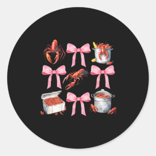 Sticker Rond Nk Bow Mignonne Coquette Ébullition Écrevisse Fill