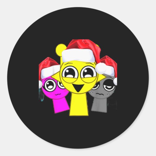 Sticker Rond Nki Simon Gray Sprunky Christmas! (Devant)