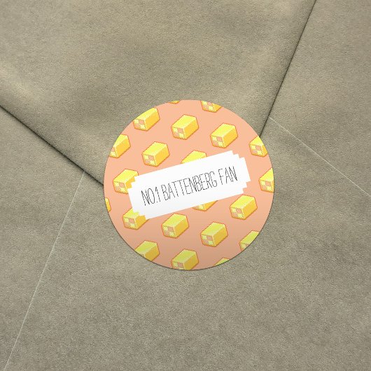 Sticker Rond No 1 Ventilateur Battenberg Pink & Yellow Cake