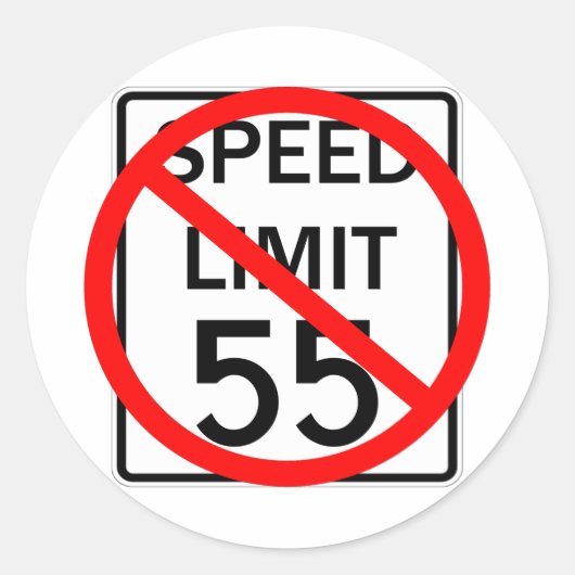 Sticker Rond No 55 mi/h Speed Limit Sign (Devant)