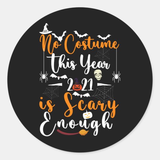 Sticker Rond No Costume This Year 2021 (Devant)