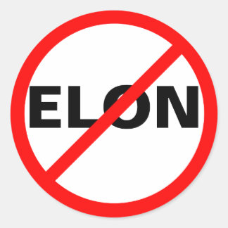 STICKER ROND "NO ELON"