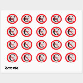 Sticker Rond No Euro (Feuille)