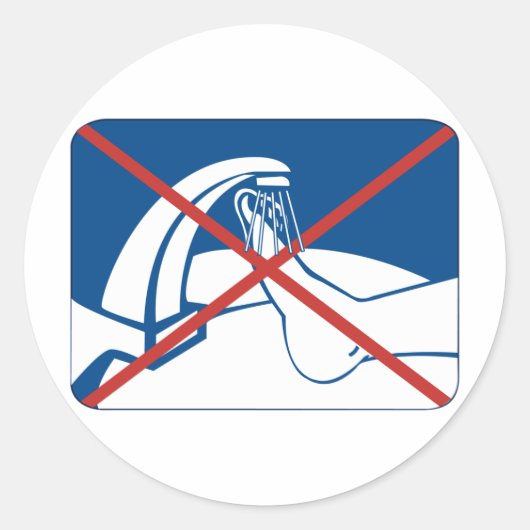 Sticker Rond No Feet Washing in the Sink Sign, Thaïlande (Devant)