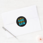 Sticker Rond No Game No Gain Funny Gaming Quotes Gift For Playe (Enveloppe)